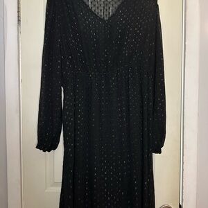 a:glow Black Long Sleeve Dress